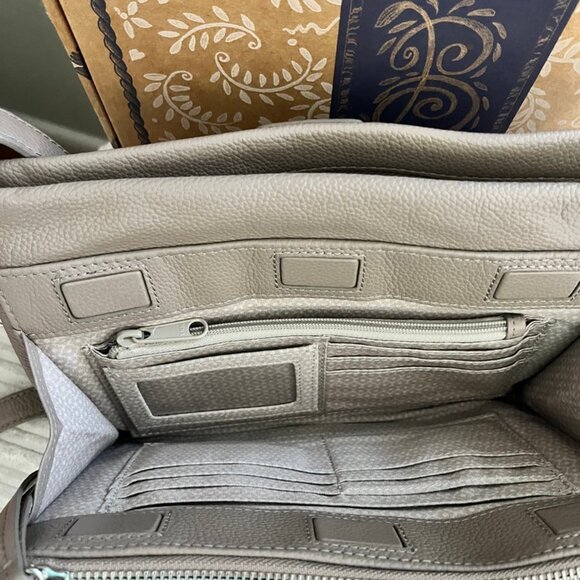 Brighton Pretty Tough Jagger Taupe Python Crossbody Organizer - Picture 3 of 8